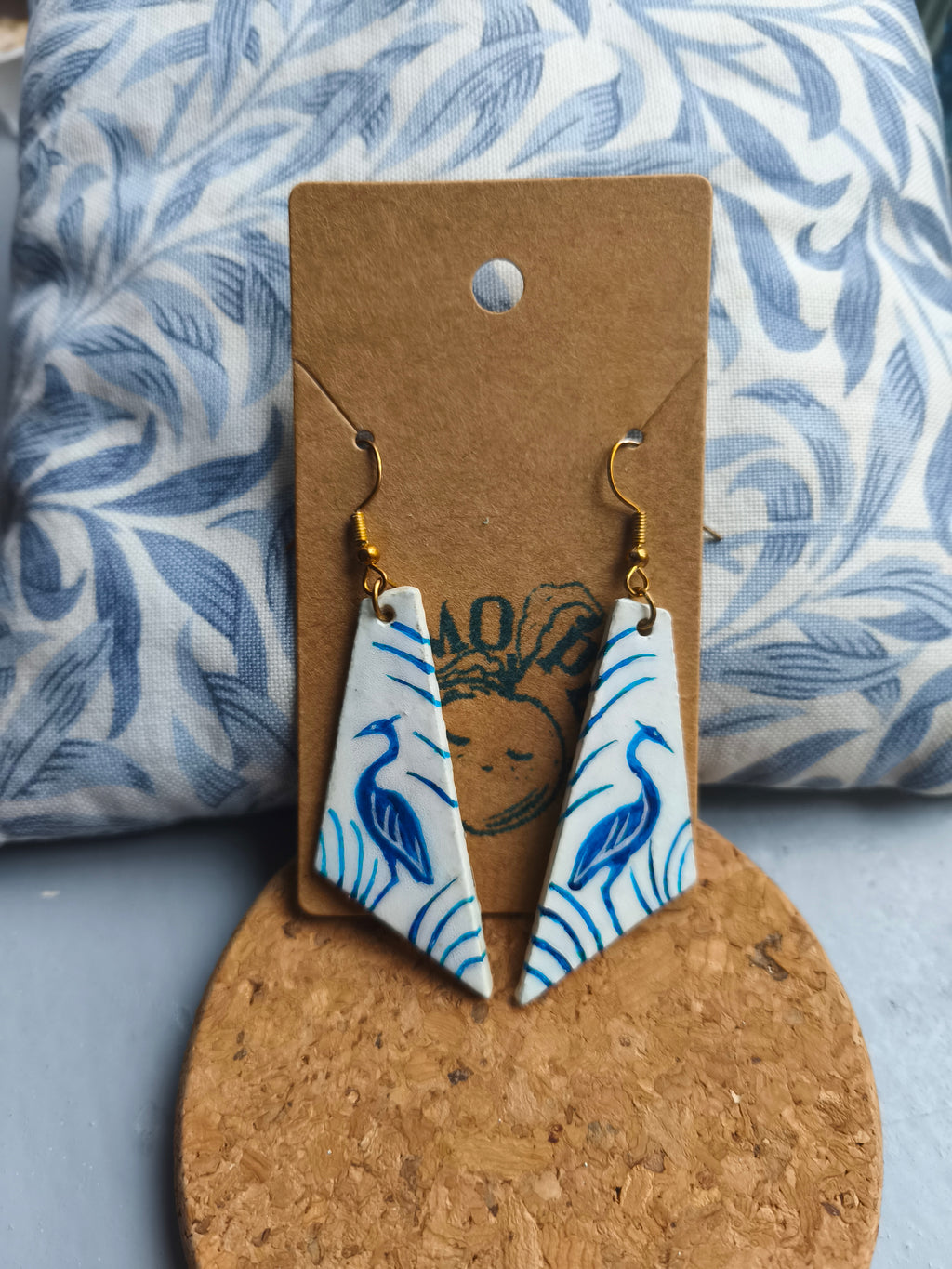 Crane earrings and nacklace set