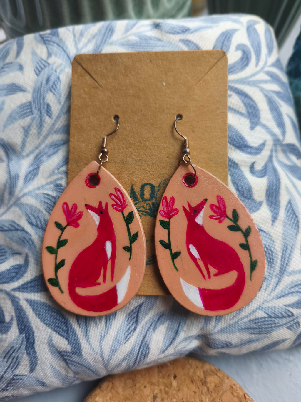 Fox necklace and earrings set