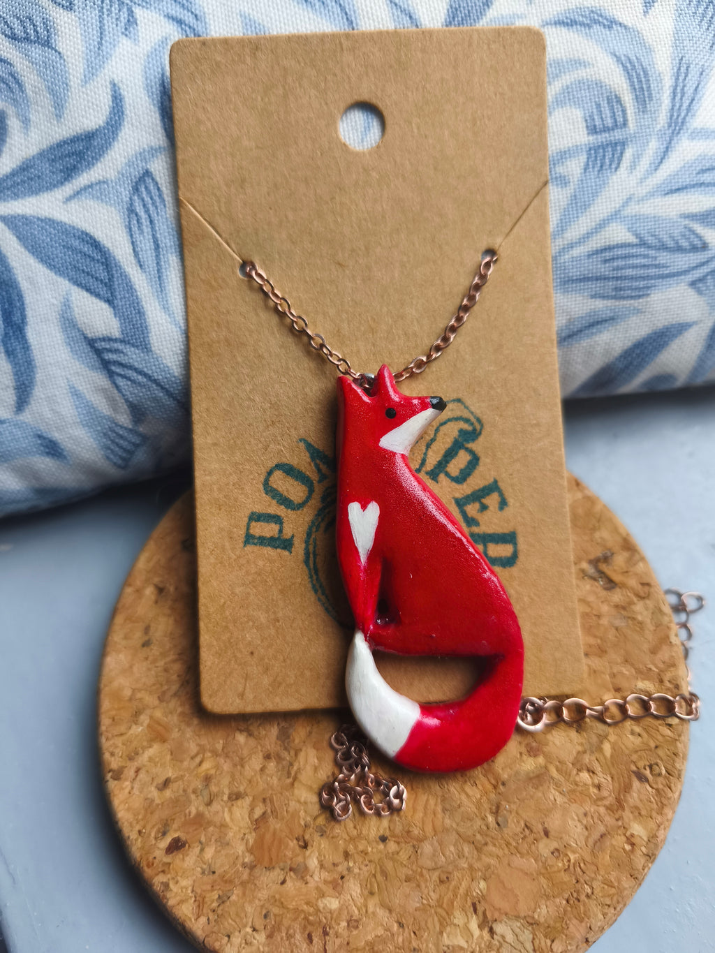 Fox necklace and earrings set