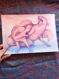 Fox Fight Print