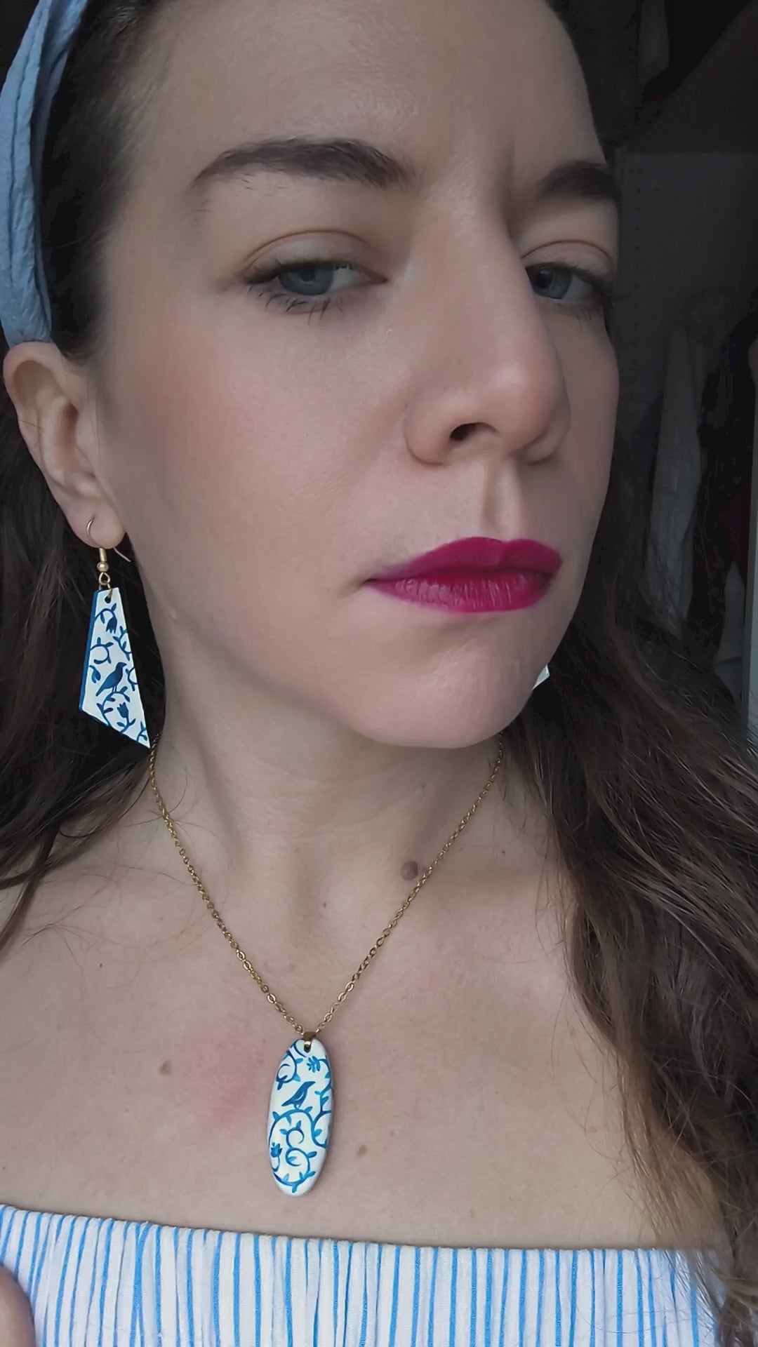 Blue bird earrings (angular)